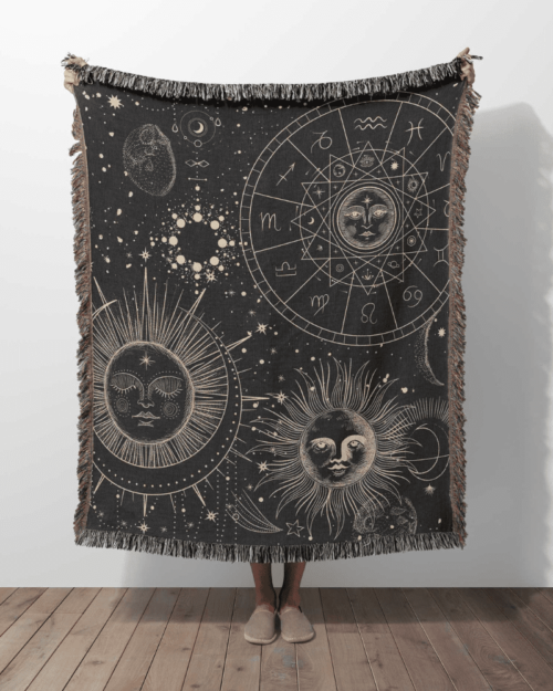 vintage star chart woven blanket